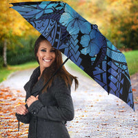 Maori Romantic Valentine Umbrella The Hongi Kiss Blue Galaxy