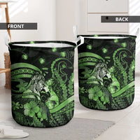 Maori Romantic Valentine Laundry Basket The Hongi Kiss Green Galaxy