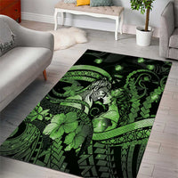 Maori Romantic Valentine Area Rug The Hongi Kiss Green Galaxy
