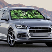 Maori Romantic Valentine Auto Sun Shade The Hongi Kiss Green Galaxy