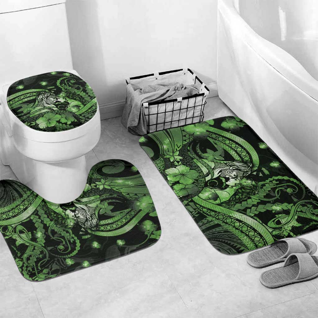 Maori Romantic Valentine Bathroom Set The Hongi Kiss Green Galaxy