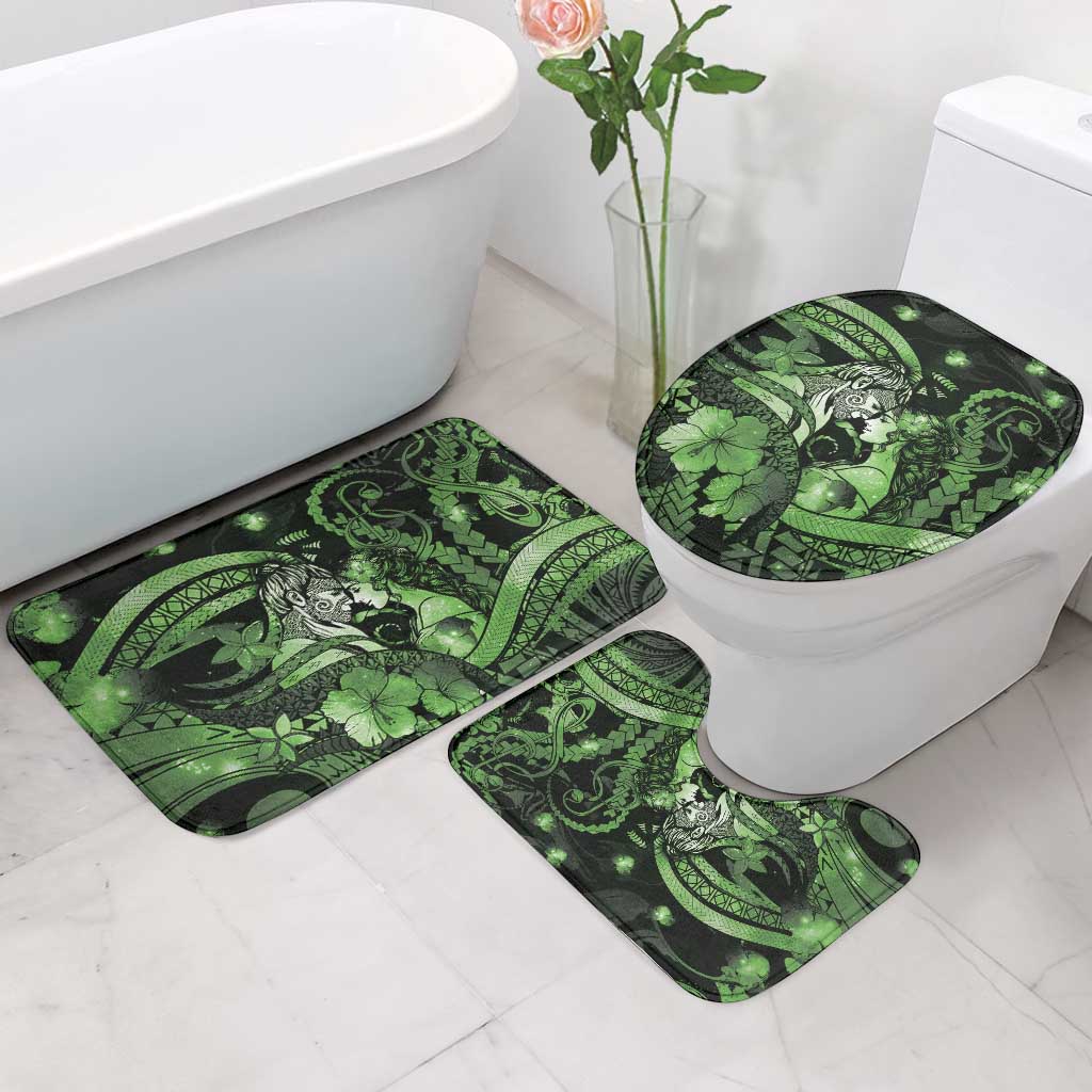 Maori Romantic Valentine Bathroom Set The Hongi Kiss Green Galaxy