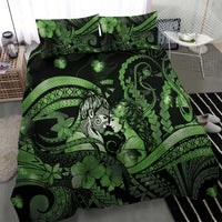 Maori Romantic Valentine Bedding Set The Hongi Kiss Green Galaxy