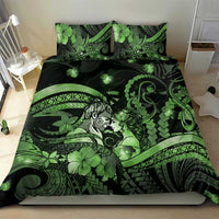 Maori Romantic Valentine Bedding Set The Hongi Kiss Green Galaxy