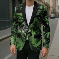 Personalised Maori Romantic Valentine Blazer The Hongi Kiss Green Galaxy