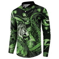 Personalised Maori Romantic Valentine Button Sweatshirt The Hongi Kiss Green Galaxy DT05 - Polynesian Pride
