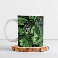 Personalised Maori Romantic Valentine Ceramic Mug The Hongi Kiss Green Galaxy