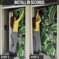 Personalised Maori Romantic Valentine Door Cover The Hongi Kiss Green Galaxy