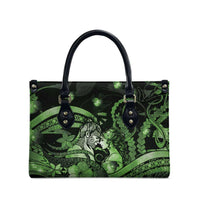 Maori Romantic Valentine Leather Bag The Hongi Kiss Green Galaxy DT05 - Polynesian Pride