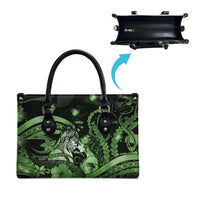 Maori Romantic Valentine Leather Bag The Hongi Kiss Green Galaxy DT05 - Polynesian Pride