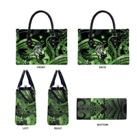 Maori Romantic Valentine Leather Bag The Hongi Kiss Green Galaxy DT05 - Polynesian Pride