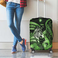 Maori Romantic Valentine Luggage Cover The Hongi Kiss Green Galaxy DT05 - Polynesian Pride