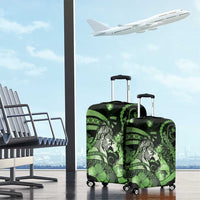 Maori Romantic Valentine Luggage Cover The Hongi Kiss Green Galaxy DT05 - Polynesian Pride