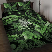 Maori Romantic Valentine Quilt Bed Set The Hongi Kiss Green Galaxy