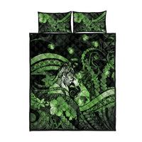 Maori Romantic Valentine Quilt Bed Set The Hongi Kiss Green Galaxy