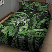 Maori Romantic Valentine Quilt Bed Set The Hongi Kiss Green Galaxy