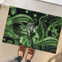 Maori Romantic Valentine Rubber Doormat The Hongi Kiss Green Galaxy