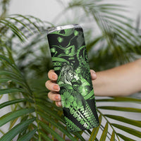 Personalised Maori Romantic Valentine Skinny Tumbler The Hongi Kiss Green Galaxy