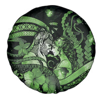 Maori Romantic Valentine Spare Tire Cover The Hongi Kiss Green Galaxy DT05 - Polynesian Pride