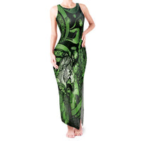 Personalised Maori Romantic Valentine Tank Maxi Dress The Hongi Kiss Green Galaxy DT05 Women Green - Polynesian Pride