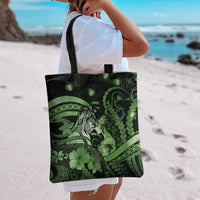 Maori Romantic Valentine Tote Bag The Hongi Kiss Green Galaxy