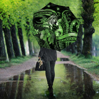 Maori Romantic Valentine Umbrella The Hongi Kiss Green Galaxy