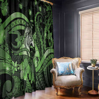 Maori Romantic Valentine Window Curtain The Hongi Kiss Green Galaxy