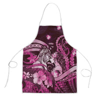 Maori Romantic Valentine Apron The Hongi Kiss Pink Galaxy