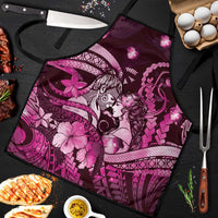 Maori Romantic Valentine Apron The Hongi Kiss Pink Galaxy