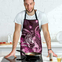 Maori Romantic Valentine Apron The Hongi Kiss Pink Galaxy