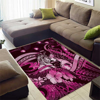Maori Romantic Valentine Area Rug The Hongi Kiss Pink Galaxy
