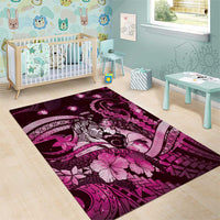 Maori Romantic Valentine Area Rug The Hongi Kiss Pink Galaxy