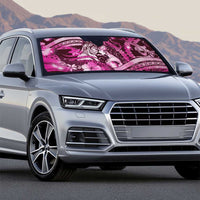 Maori Romantic Valentine Auto Sun Shade The Hongi Kiss Pink Galaxy