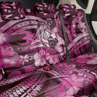 Maori Romantic Valentine Back Car Seat Cover The Hongi Kiss Pink Galaxy