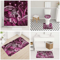 Maori Romantic Valentine Bathroom Set The Hongi Kiss Pink Galaxy