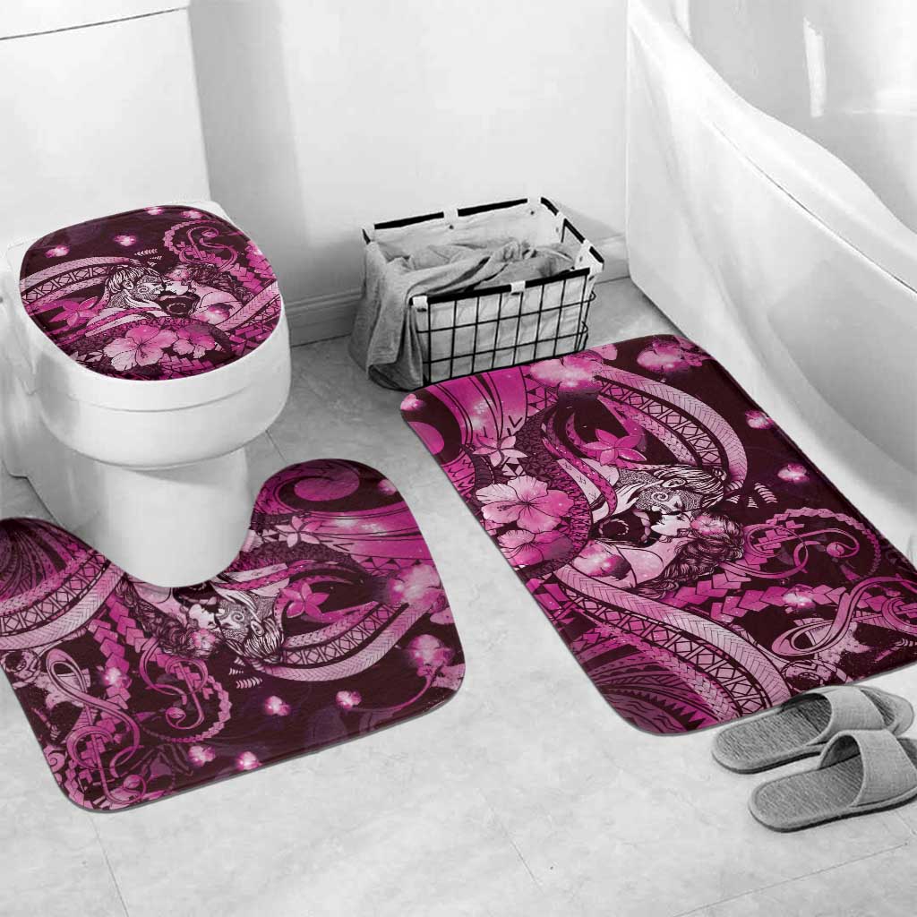 Maori Romantic Valentine Bathroom Set The Hongi Kiss Pink Galaxy