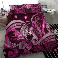 Maori Romantic Valentine Bedding Set The Hongi Kiss Pink Galaxy