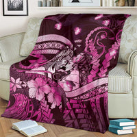 Maori Romantic Valentine Blanket The Hongi Kiss Pink Galaxy