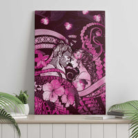 Maori Romantic Valentine Canvas Wall Art The Hongi Kiss Pink Galaxy