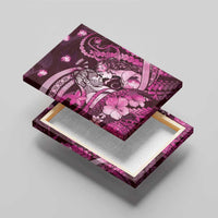 Maori Romantic Valentine Canvas Wall Art The Hongi Kiss Pink Galaxy