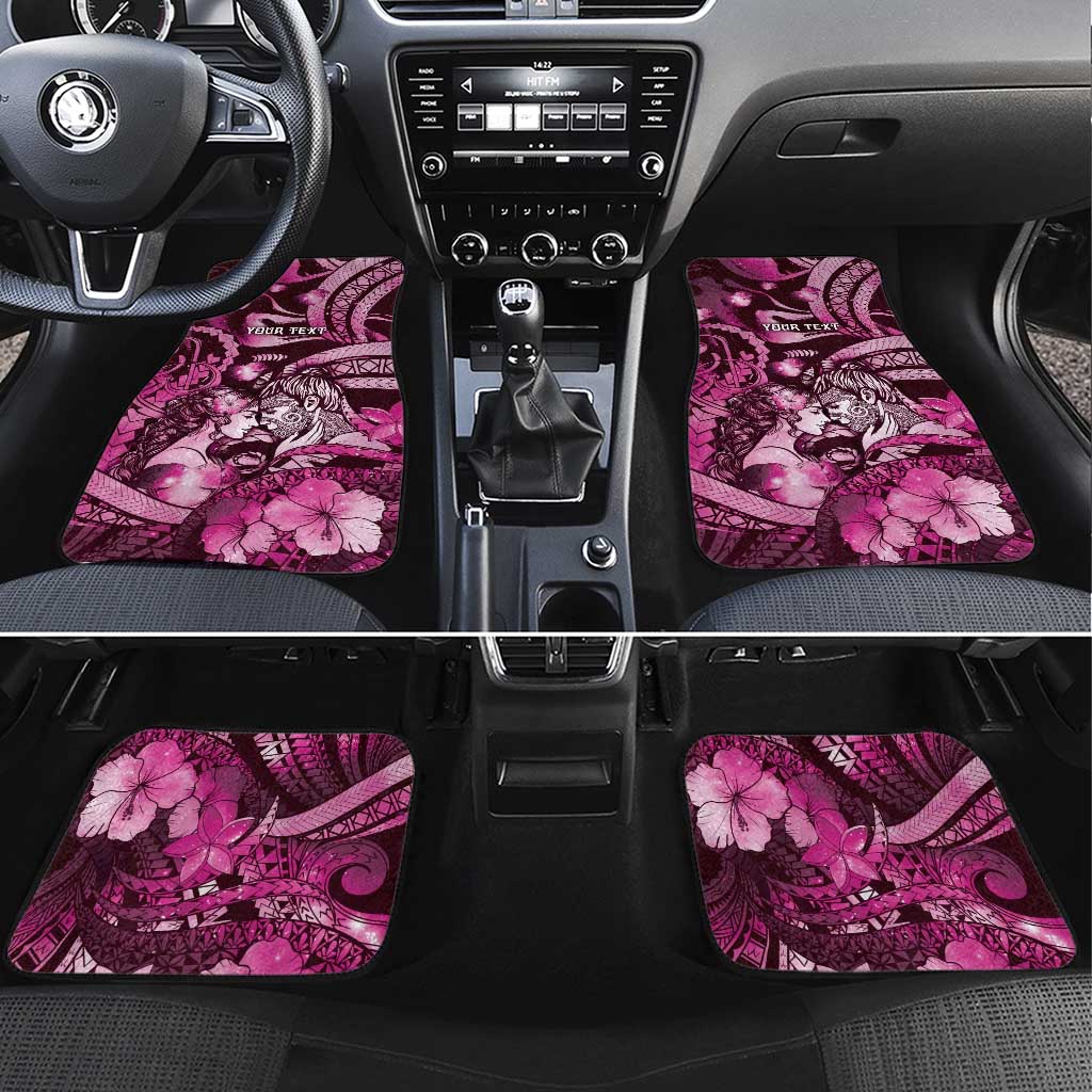 Personalised Maori Romantic Valentine Car Mats The Hongi Kiss Pink Galaxy