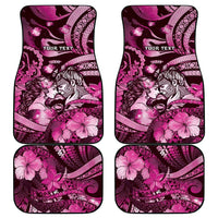 Personalised Maori Romantic Valentine Car Mats The Hongi Kiss Pink Galaxy
