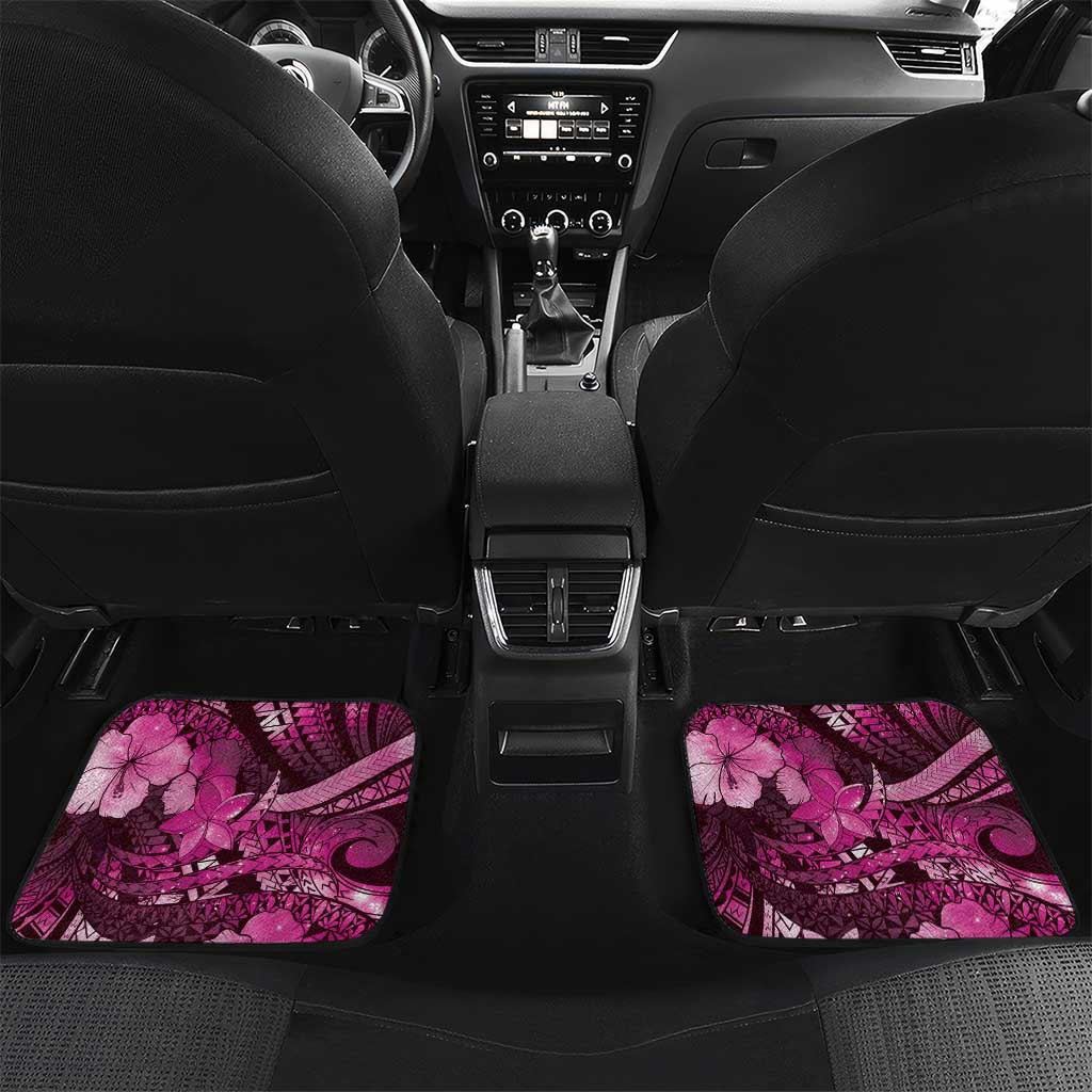 Personalised Maori Romantic Valentine Car Mats The Hongi Kiss Pink Galaxy