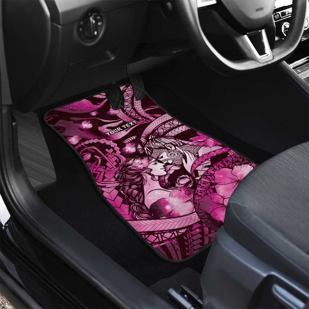 Personalised Maori Romantic Valentine Car Mats The Hongi Kiss Pink Galaxy