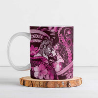 Personalised Maori Romantic Valentine Ceramic Mug The Hongi Kiss Pink Galaxy