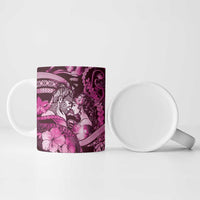 Personalised Maori Romantic Valentine Ceramic Mug The Hongi Kiss Pink Galaxy