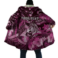 Personalised Maori Romantic Valentine Cloak The Hongi Kiss Pink Galaxy