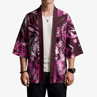 Personalised Maori Romantic Valentine Kimono The Hongi Kiss Pink Galaxy