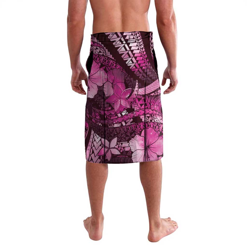 Personalised Maori Romantic Valentine Lavalava The Hongi Kiss Pink Galaxy