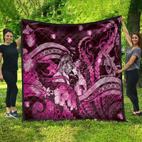 Maori Romantic Valentine Quilt The Hongi Kiss Pink Galaxy